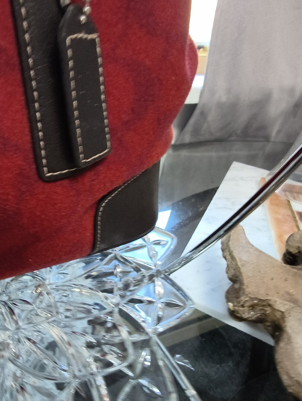 Coach Hamptons Weekend Signature Suede Tote Bag Red Brown Leather Excellent Cond - Picture 8 of 15